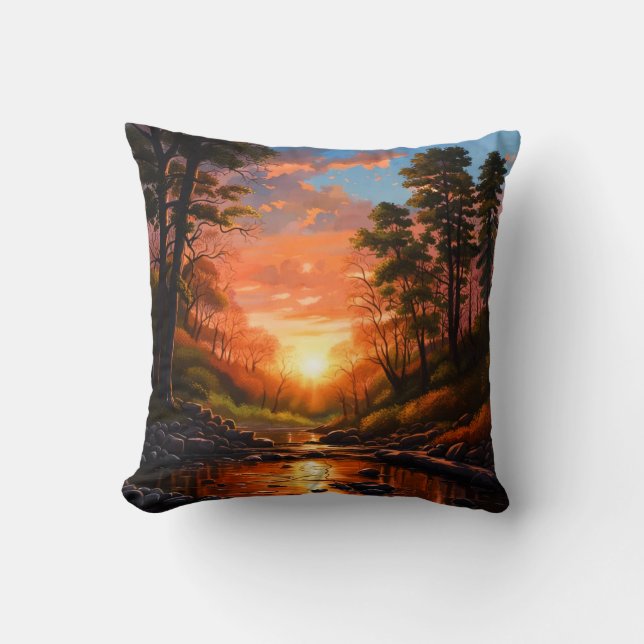 Creek Bank Sunrise Kussen (Voorkant)