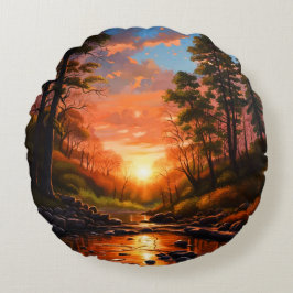 Creek Bank Sunrise Rond Kussen