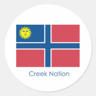 Creek Nation Vlag Ronde Sticker