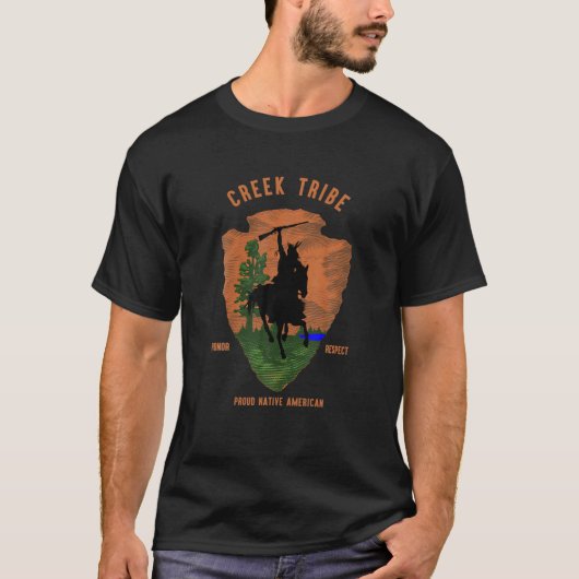Creek Tribe Native American Indian Arrow R T-shirt (Voorkant)
