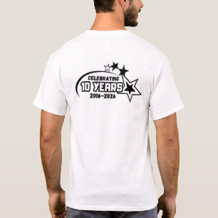 creekside-logo met sterren op de achterkant t-shirt