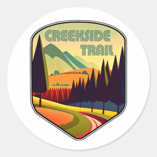 Creekside Trail Ohio Kleuren Ronde Sticker (Voorkant)