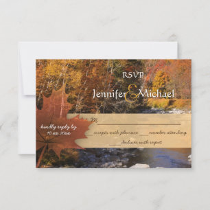 Creekside woods maple leaf automne mariage RSVP