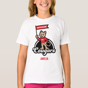 Creekview Elementaire Kleine Cougar Mascotte T-shi T-shirt