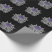 Creep Calm en draak met Funny Spider Pun Dark BG Cadeaupapier (Hoek)