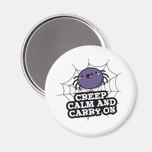 Creep Calm en draak met Funny Spider Pun Magneet (Voorkant / Achterkant)