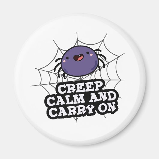 Creep Calm en draak met Funny Spider Pun Magneet (Voorkant)