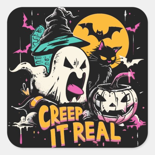 Creep het echt | ExDesigner | Halloween Vierkante Sticker (Voorkant)