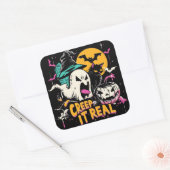 Creep het echt | ExDesigner | Halloween Vierkante Sticker (Envelop)
