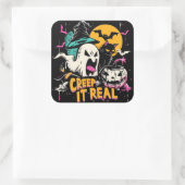 Creep het echt | ExDesigner | Halloween Vierkante Sticker (Tas)