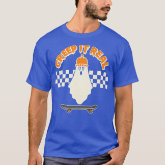 Creep het echt grappig, ghost Skater Boy Skateboar T-shirt