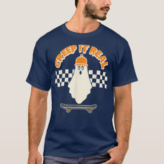 Creep het echt grappig, ghost Skater Boy Skateboar T-shirt