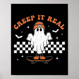 Creep het echte Ghost Skateboard Retro Cute Hempew Poster