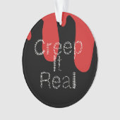 Creep het Real Hand Drawn Font Blood Halloween Ornament (voorkant)