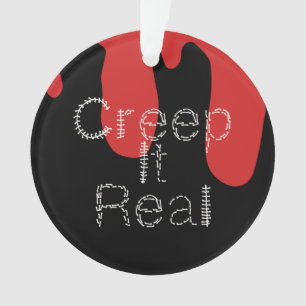 Creep het Real Hand Drawn Font Blood Halloween Ornament