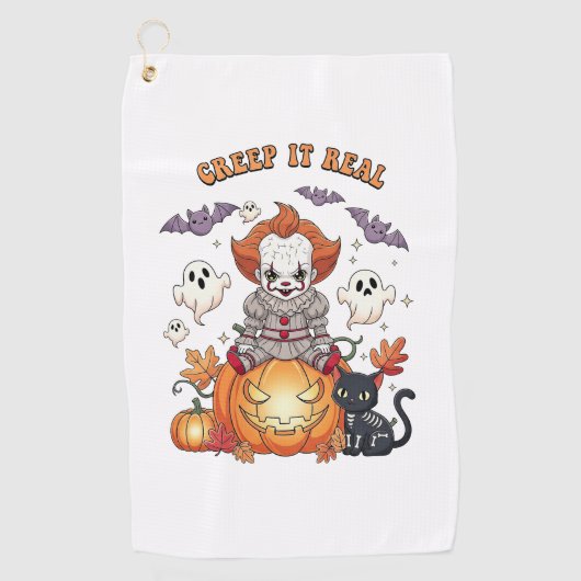 Creep It Echte Halloween Clown Golfhanddoek (Voorkant)