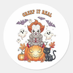 Creep It Echte Halloween Clown Ronde Sticker