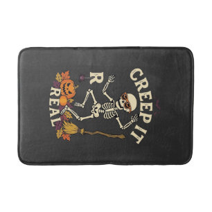 Creep It Real Dansend Skelet Pompoen Bezem_1 Badmat