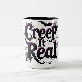Creep It Real - Edgy Halloween-sfeer Tweekleurige Koffiemok