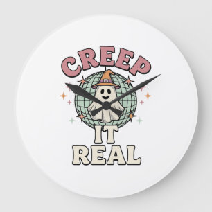 Creep It Real Ghost Disco Halloween Shirt Design_1 Grote Klok