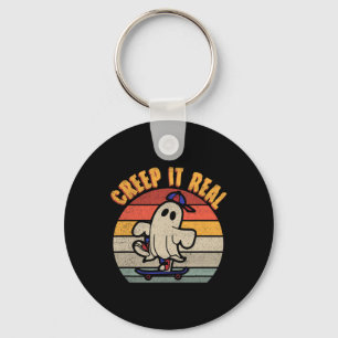 Creep It Real Ghost Shirt Vintage Skateboarding S Sleutelhanger