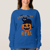 Creep It Real Halloween Chat noir Sweatshirt (Devant)