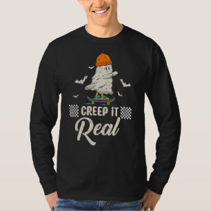 Creep it Real Halloween Creepin Ghost Boy Girl Ska T-shirt
