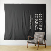 Creep it Real Halloween Feest Zwart Wandkleed (In Situ (horizontaal))