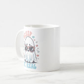 Creep It Real" Halloween Mug – Cute Ghost with Sun (Devant gauche)