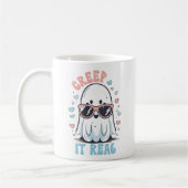 Creep It Real" Halloween Mug – Cute Ghost with Sun (Gauche)