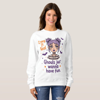 Creep It Real Halloween T-shirt, Heksenmeisjes Nac Trui