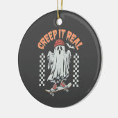 Creep It Real Retro Halloween Schaats Ghost Keramisch Ornament (Links)