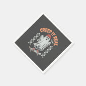 Creep It Real Retro Halloween Schaats Ghost Servet (Hoek)