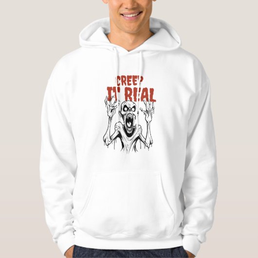 CREEP IT REAL: Retro Horror Esthetische Halloween Hoodie (Voorkant)