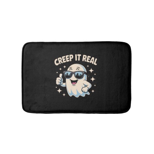 Creep It Real, Schattigee Halloween-geest Badmat (Voorkant)