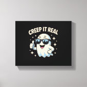 Creep It Real, Schattigee Halloween-geest Canvas Afdruk (Voorkant)