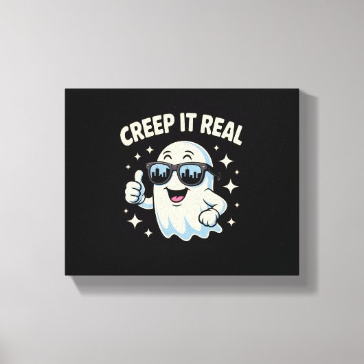 Creep It Real, Schattigee Halloween-geest Canvas Afdruk (Voorkant)