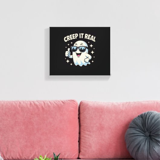 Creep It Real, Schattigee Halloween-geest Canvas Afdruk (Insitu (Woonkamer))
