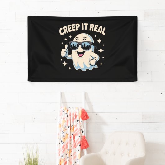 Creep It Real, Schattigee Halloween-geest Spandoek (Insitu)