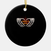 Creep It Real, Skeleton Handen Toon Hart Keramisch Ornament (Voorkant)