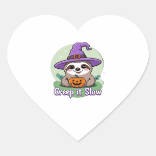 Creep It Slow � Schattige Halloween Luiaard Shirt Hart Sticker