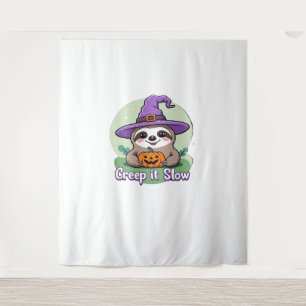 Creep It Slow - Schattige Halloween Luiaard Shirt  Wandkleed