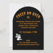 Creep op Halloween-feestuitnodiging Kaart (Achterkant)