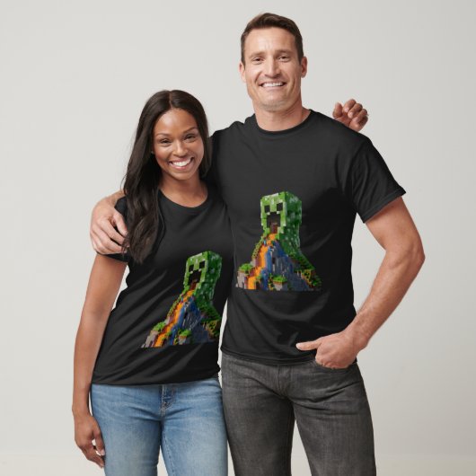 Creeper Mountain | Epic Lava Waterfall | 3D Render T-shirt (Unisex)