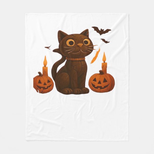 Creeper pompoen kat Halloween Gift Oversized T-Shi Fleece Deken (Voorkant)