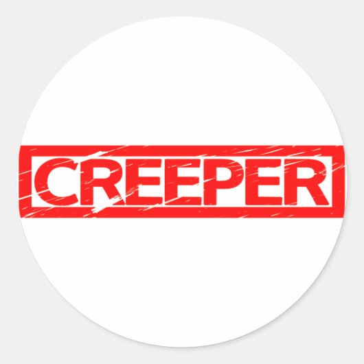 Creeper Stamp Ronde Sticker (Voorkant)