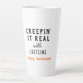 Creepin' It Echt Wit Halloween Latte Mok (Voorkant)