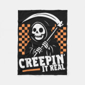 Creepin It Real Retro Grim Reaper Grappig Hallowee Fleece Deken (Voorkant)