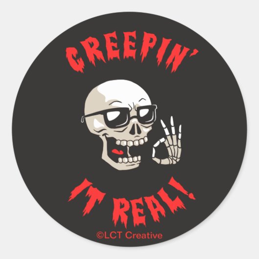 Creepin it Real Ronde Sticker (Voorkant)