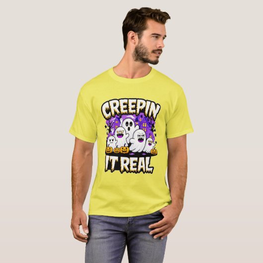 Creepin' It Real | Spooky Halloween Design Fun T-shirt (Voorkant volledig)